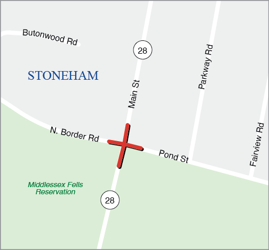 STONEHAM: INTERSECTION IMPROVEMENTS AT ROUTE 28 (MAIN STREET), NORTH BORDER ROAD AND SOUTH STREET STONEHAM: INTERSECTION IMPROVEMENTS AT ROUTE 28 (MAIN STREET), NORTH BORDER ROAD AND SOUTH STREET